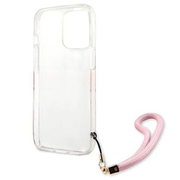 Guess GUHCP13LKCABPI iPhone 13 Pro / 13 6,1" rózsaszín Camo Strap Collection keménytok