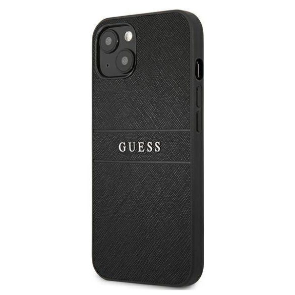 Guess GUHCP13SPSASBBK iPhone 13 mini 5,4" fekete Saffiano Strap tok