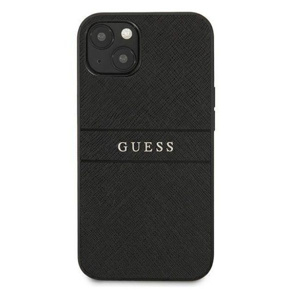 Guess GUHCP13SPSASBBK iPhone 13 mini 5,4" fekete Saffiano Strap tok