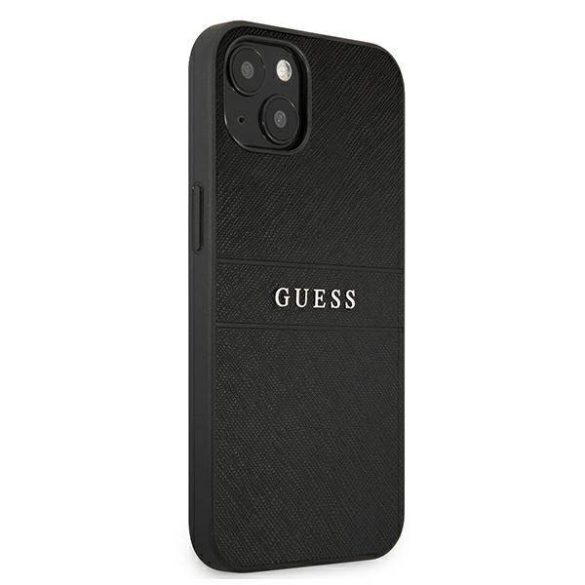 Guess GUHCP13SPSASBBK iPhone 13 mini 5,4" fekete Saffiano Strap tok