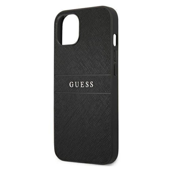 Guess GUHCP13SPSASBBK iPhone 13 mini 5,4" fekete Saffiano Strap tok