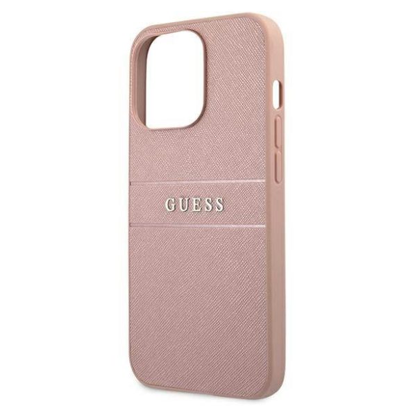 Guess GUHCP13XPSASBPI iPhone 13 Pro Max 6,7" rózsaszín Saffiano csíkos keménytok