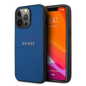 Guess GUHCP13LPSASBBL iPhone 13 Pro / 13 6,1" kék Saffiano Strap tok