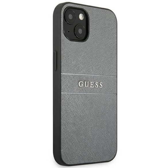 Guess GUHCP13SPSASBGR iPhone 13 mini 5,4" szürke Saffiano Strap tok