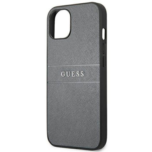 Guess GUHCP13MPSASBGR iPhone 13 / 14 / 15 6.1" szürke szafián szíj tok