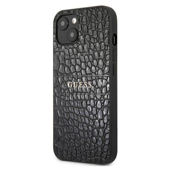 Guess GUHCP13SPCRBBK iPhone 13 mini 5,4" fekete Croco Strap Collection tok