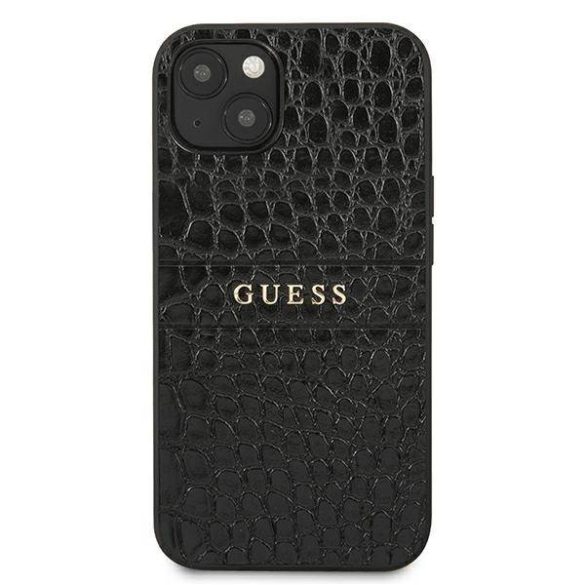 Guess GUHCP13SPCRBBK iPhone 13 mini 5,4" fekete Croco Strap Collection tok