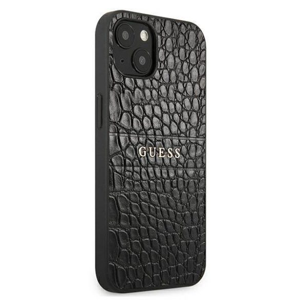 Guess GUHCP13SPCRBBK iPhone 13 mini 5,4" fekete Croco Strap Collection tok