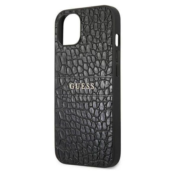 Guess GUHCP13SPCRBBK iPhone 13 mini 5,4" fekete Croco Strap Collection tok