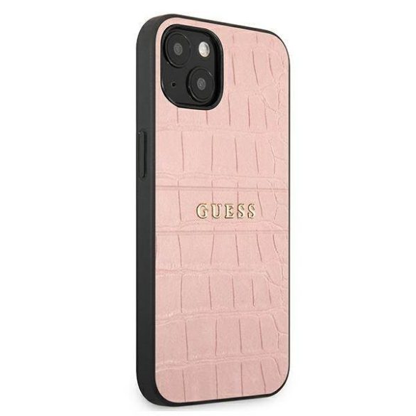 Guess GUHCP13SPCRBPI iPhone 13 mini 5,4" rózsaszín Croco Strap Collection tok