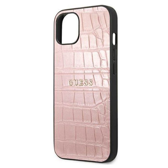 Guess GUHCP13SPCRBPI iPhone 13 mini 5,4" rózsaszín Croco Strap Collection tok