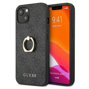 Guess GUHCP13S4GMRGR iPhone 13 mini 5,4" szürke 4G keménytok gyűrűvel