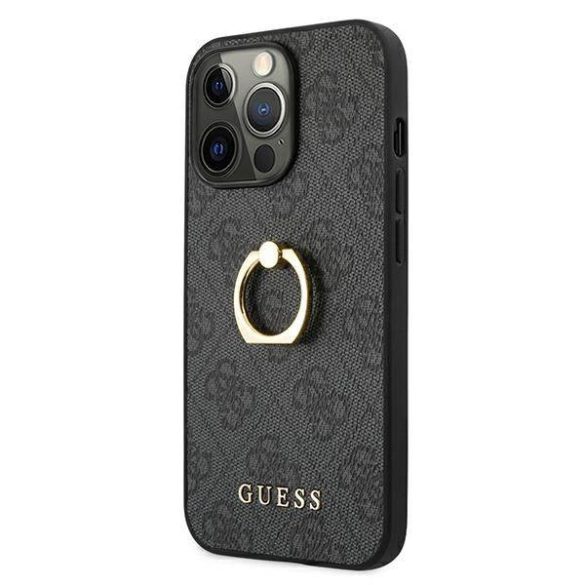 Guess GUHCP13L4GMRGR iPhone 13 Pro / 13 6,1" szürke 4G keménytok gyűrűvel