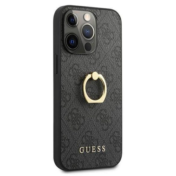 Guess GUHCP13L4GMRGR iPhone 13 Pro / 13 6,1" szürke 4G keménytok gyűrűvel