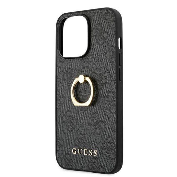 Guess GUHCP13L4GMRGR iPhone 13 Pro / 13 6,1" szürke 4G keménytok gyűrűvel