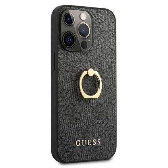 Guess GUHCP13X4GMRGR iPhone 13 Pro Max 6,7" szürke 4G keménytok gyűrűvel