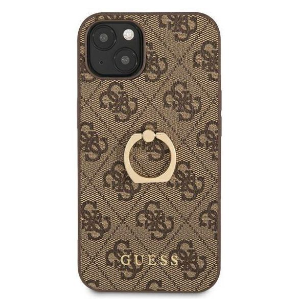 Guess GUHCP13S4GMRBR iPhone 13 mini 5,4" barna 4G keménytok gyűrűvel