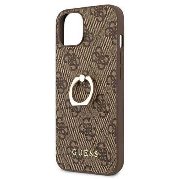 Guess GUHCP13S4GMRBR iPhone 13 mini 5,4" barna 4G keménytok gyűrűvel