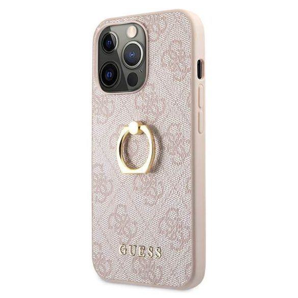 Guess GUHCP13L4GMRPI iPhone 13 Pro / 13 6,1" rózsaszín keménytok 4G gyűrűvel