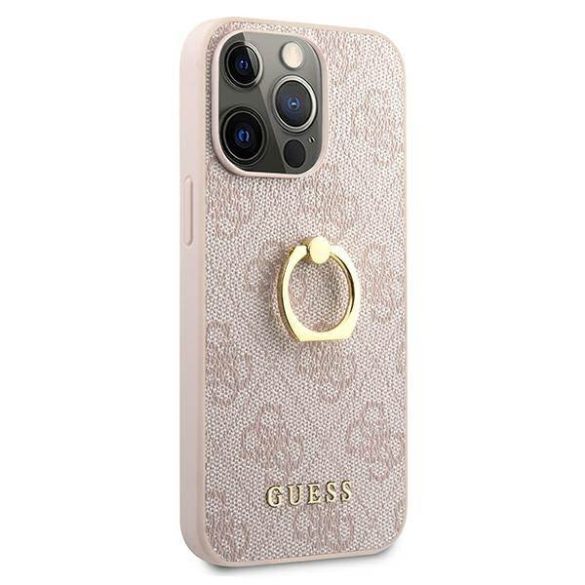 Guess GUHCP13L4GMRPI iPhone 13 Pro / 13 6,1" rózsaszín keménytok 4G gyűrűvel