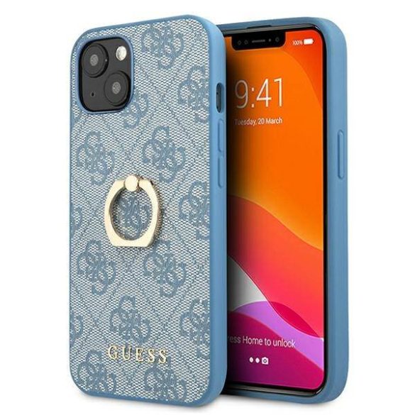 Guess GUHCP13S4GMRBL iPhone 13 mini 5,4" kék 4G keménytok gyűrűvel