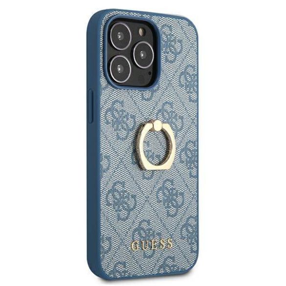 Guess GUHCP13X4GMRBL iPhone 13 Pro Max 6,7" kék 4G keménytok gyűrűvel