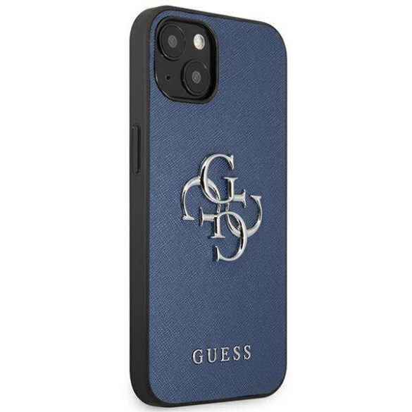 Guess GUHCP13SSA4GSBL iPhone 13 mini 5,4" kék Saffiano 4G fém logós keménytok