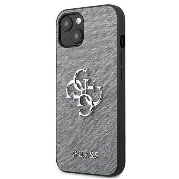Guess GUHCP13SSA4GSGR iPhone 13 mini 5,4" szürke Saffiano 4G fém logós keménytok