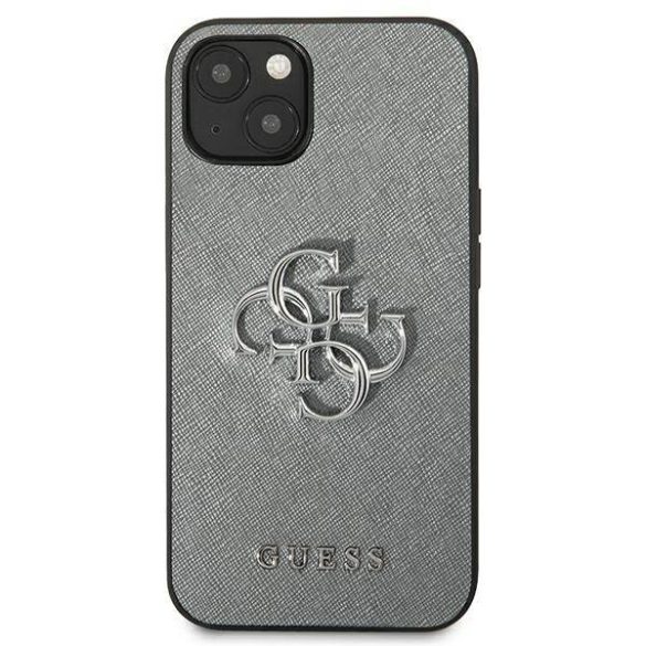 Guess GUHCP13SSA4GSGR iPhone 13 mini 5,4" szürke Saffiano 4G fém logós keménytok