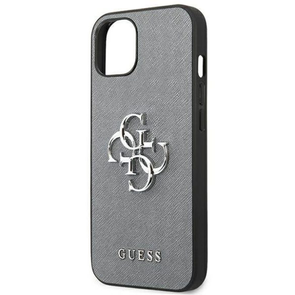 Guess GUHCP13SSA4GSGR iPhone 13 mini 5,4" szürke Saffiano 4G fém logós keménytok