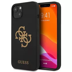  Guess GUHCP13SLS4GGBK iPhone 13 mini 5,4" fekete szilikon 4G Logó keménytok