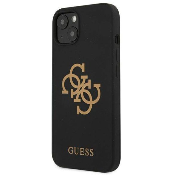 Guess GUHCP13SLS4GGBK iPhone 13 mini 5,4" fekete szilikon 4G Logó keménytok