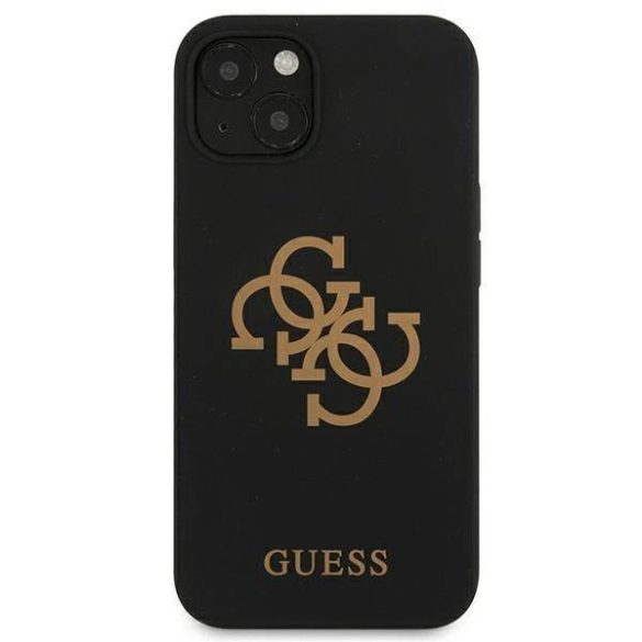 Guess GUHCP13SLS4GGBK iPhone 13 mini 5,4" fekete szilikon 4G Logó keménytok