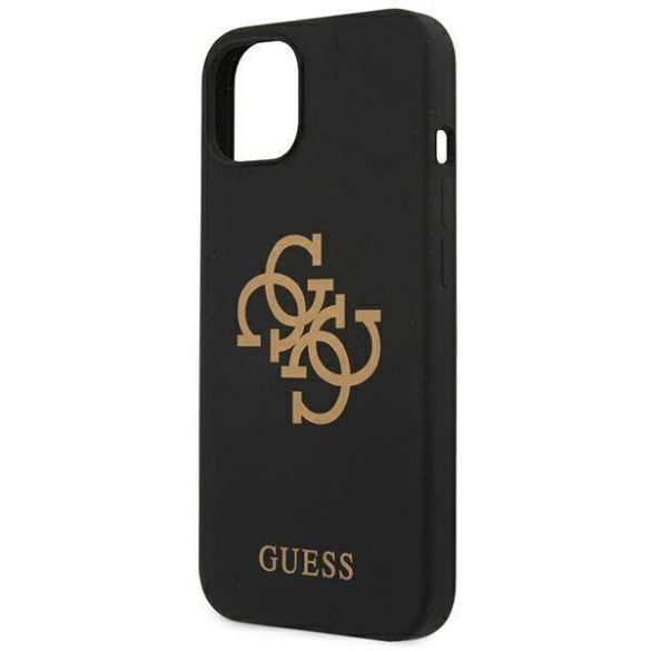 Guess GUHCP13SLS4GGBK iPhone 13 mini 5,4" fekete szilikon 4G Logó keménytok