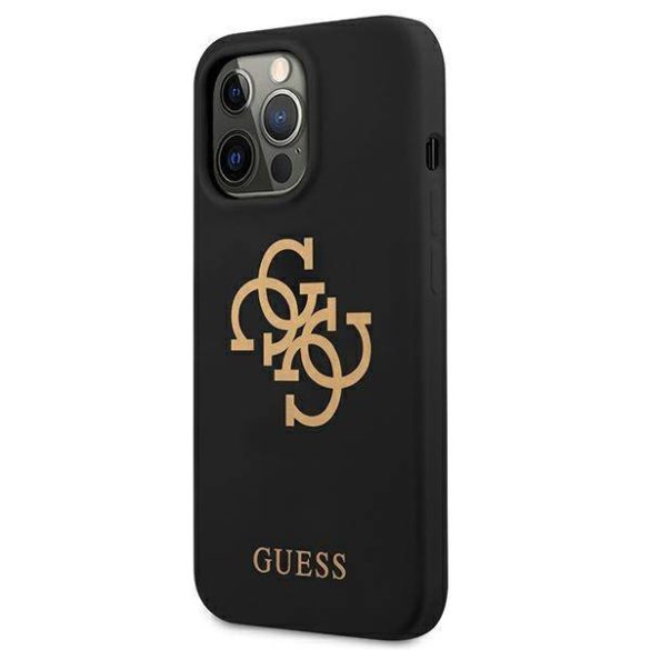 Guess GUHCP13LLS4GGBK iPhone 13 Pro / 13 6,1" fekete szilikon 4G Logo keménytok