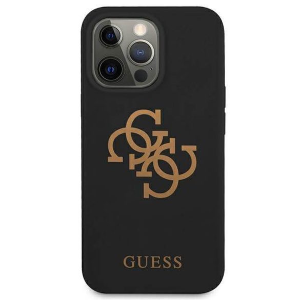 Guess GUHCP13LLS4GGBK iPhone 13 Pro / 13 6,1" fekete szilikon 4G Logo keménytok