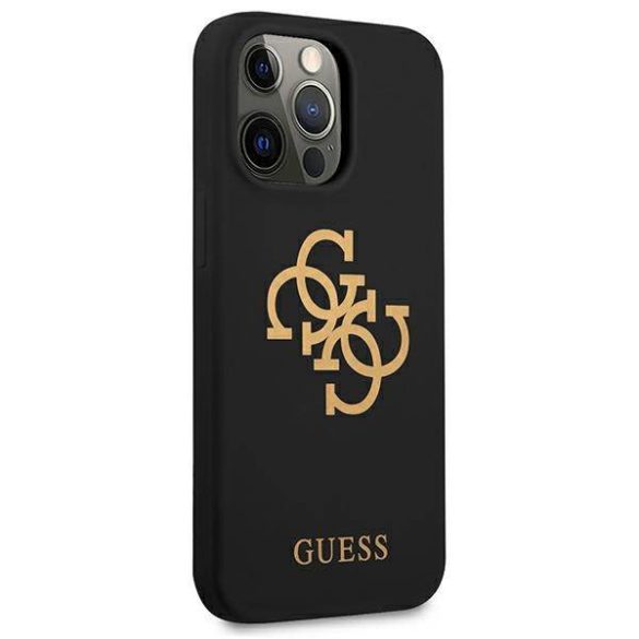 Guess GUHCP13LLS4GGBK iPhone 13 Pro / 13 6,1" fekete szilikon 4G Logo keménytok