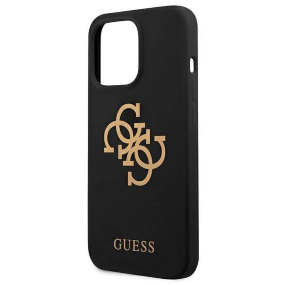 Guess GUHCP13LLS4GGBK iPhone 13 Pro / 13 6,1" fekete szilikon 4G Logo keménytok