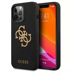   Guess GUHCP13XLS4GGBK iPhone 13 Pro Max 6,7" fekete szilikon keménytok 4G Logo