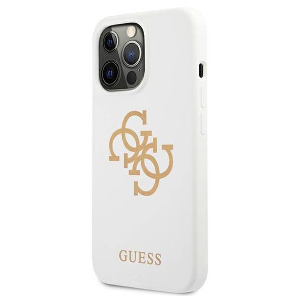 Guess GUHCP13LLS4GGWH iPhone 13 Pro / 13 6,1" fehér szilikon 4G Logo keménytok