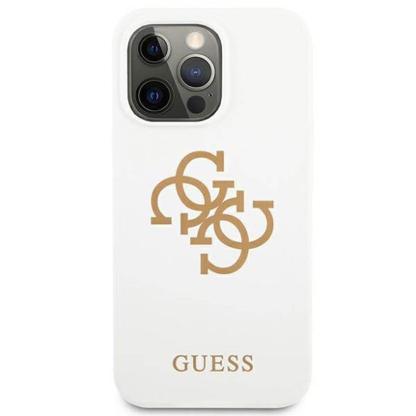 Guess GUHCP13LLS4GGWH iPhone 13 Pro / 13 6,1" fehér szilikon 4G Logo keménytok