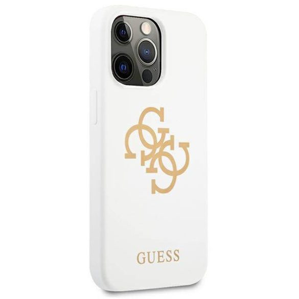 Guess GUHCP13LLS4GGWH iPhone 13 Pro / 13 6,1" fehér szilikon 4G Logo keménytok