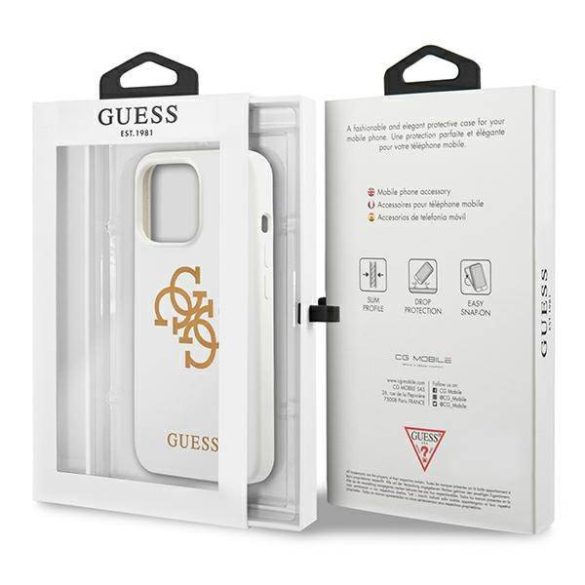 Guess GUHCP13LLS4GGWH iPhone 13 Pro / 13 6,1" fehér szilikon 4G Logo keménytok