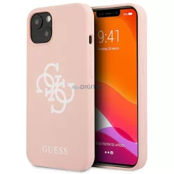   Guess GUHCP13SLS4GWPI iPhone 13 mini 5,4" rózsaszín szilikon 4G logó keménytok