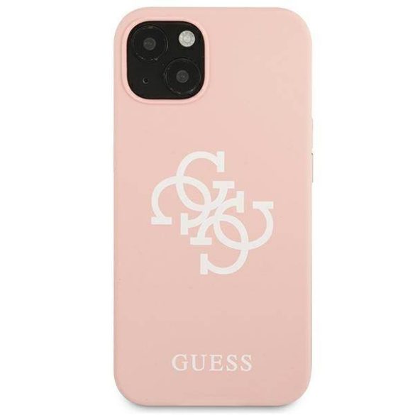 Guess GUHCP13SLS4GWPI iPhone 13 mini 5,4" rózsaszín szilikon 4G logó keménytok