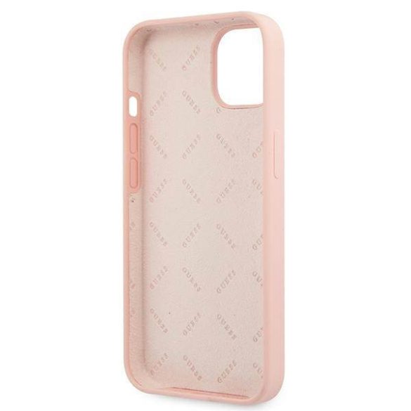 Guess GUHCP13SLS4GWPI iPhone 13 mini 5,4" rózsaszín szilikon 4G logó keménytok