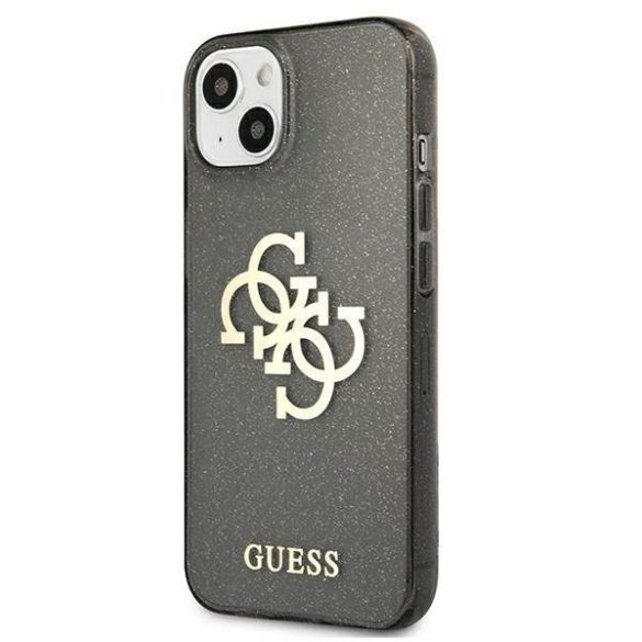 Guess GUHCP13SPCUGL4GBK iPhone 13 mini 5,4" fekete csillogó 4G nagy logós keménytok