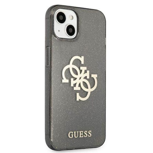 Guess GUHCP13SPCUGL4GBK iPhone 13 mini 5,4" fekete csillogó 4G nagy logós keménytok