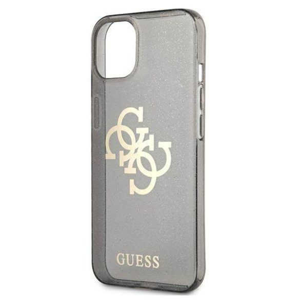 Guess GUHCP13SPCUGL4GBK iPhone 13 mini 5,4" fekete csillogó 4G nagy logós keménytok