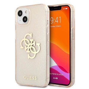 Guess GUHCP13SPCUGL4GGO iPhone 13 mini 5,4" arany csillogó 4G nagy logós keménytok